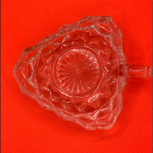 Vintage Glass Fostoria American Triangular Nappy Dish With Handle 5’’ - Picture 2 of 3